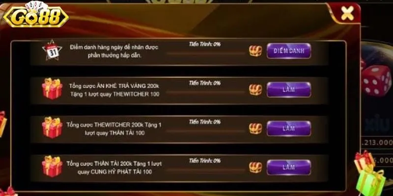 Tổng hợp các chương trình tặng thưởng do GO88 mang lại
