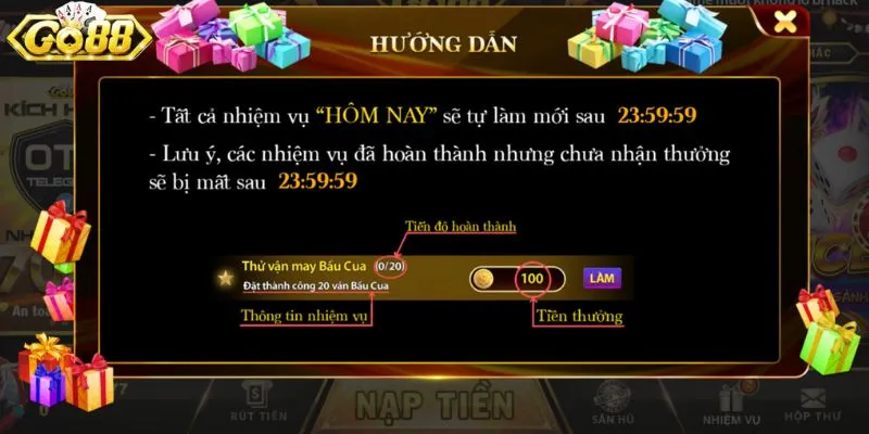 Các bước nhận khuyến mãi GO88 siêu dễ